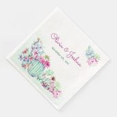 Serviette En Papier Aquarelle Cactus & Succulents Mariages serviettes (Coin)