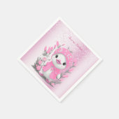 Serviette En Papier Aquarelle Canard Fleurs roses serviettes (Coin)