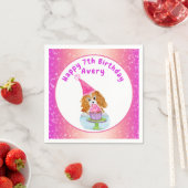Serviette En Papier Aquarelle Cavalier King Charles Cupcake Anniversai (En situation)