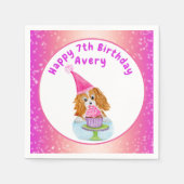 Serviette En Papier Aquarelle Cavalier King Charles Cupcake Anniversai (Devant)