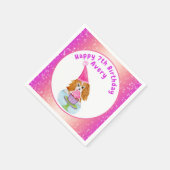 Serviette En Papier Aquarelle Cavalier King Charles Cupcake Anniversai (Coin)