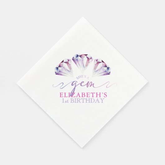 Serviette En Papier Aquarelle C'est une Gem 1er Anniversaire Papier Na (Coin)