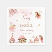 Serviette En Papier Aquarelle Champignons Fée 3ème forêt d'anniversair (Devant)