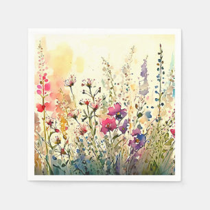 Serviette En Papier Aquarelle Champs Floral/Fleur