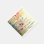 Serviette En Papier Aquarelle Champs Floral/Fleur (Coin)