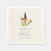 Serviette En Papier Aquarelle Charcuterie Vin et Fête des mariées au f (Devant)