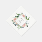 Serviette En Papier Aquarelle charmée Mariage floral (Coin)