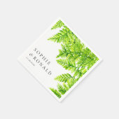 Serviette En Papier Aquarelle Chartreuse Green Fern Feuille Mariage (Coin)