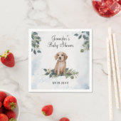 Serviette En Papier Aquarelle Chien Chien Baby shower (En situation)
