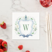 Serviette En Papier Aquarelle Chinoiserie Ginger Jar Monogram Crest (En situation)
