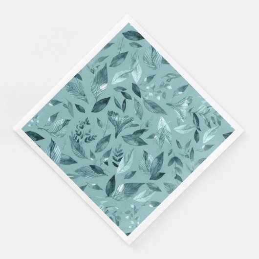 Serviette En Papier Aquarelle chute feuilles 2 (Coin)