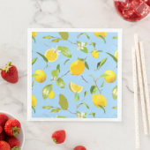 Serviette En Papier Aquarelle Citron et Feuilles 3 (En situation)