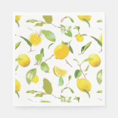 Serviette En Papier Aquarelle Citron & Feuilles 2 (Devant)