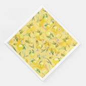 Serviette En Papier Aquarelle citron IV (Coin)