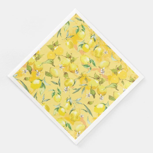 Serviette En Papier Aquarelle citron IV (Coin)