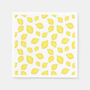 Serviette En Papier Aquarelle Citron Motif 2