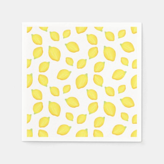 Serviette En Papier Aquarelle Citron Motif 2 (Devant)