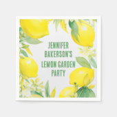 Serviette En Papier Aquarelle Citron Motif fête d'anniversaire (Devant)