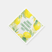 Serviette En Papier Aquarelle Citron Motif fête d'anniversaire (Coin)