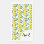 Serviette En Papier Aquarelle Citron vert Citrus Mariage jaune (Devant)