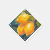 Serviette En Papier Aquarelle citronnier Peinture de fruits (Coin)