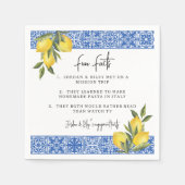 Serviette En Papier Aquarelle Citrons & Carreaux Wedding showers Faits (Devant)