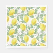 Serviette En Papier Aquarelle Citrons Citrus Fruit Vert (Devant)