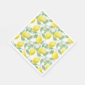 Serviette En Papier Aquarelle Citrons Citrus Fruit Vert (Coin)