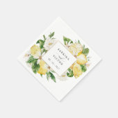 Serviette En Papier Aquarelle Citrons Citrus Verdure Fleur Mariage (Coin)