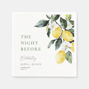 Serviette En Papier aquarelle citrons verdure la veille
