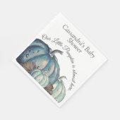Serviette En Papier Aquarelle Citrouille bleu n Baby shower blanc (Coin)