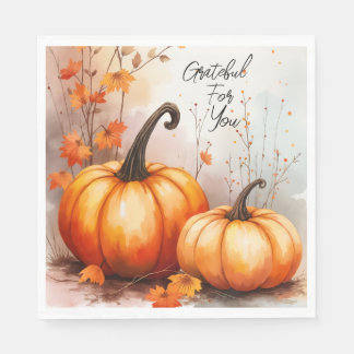 Serviette En Papier Aquarelle Citrouille d'automne Gratuit