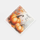 Serviette En Papier Aquarelle Citrouille d'automne Gratuit (Coin)