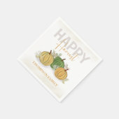Serviette En Papier Aquarelle Citrouille simple Gourd Happy Harvest (Coin)