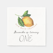 Serviette En Papier Aquarelle citrus citron 1er anniversaire (Devant)
