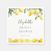 Serviette En Papier Aquarelle Citrus jaune citron Fête des mariées (Devant)