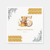 Serviette En Papier Aquarelle classique Ours Miel Cinquième anniversai (Devant)