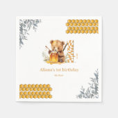 Serviette En Papier Aquarelle classique Ours Miel quatrième anniversai (Devant)