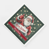 Serviette En Papier Aquarelle classique Santa Claus famille serviettes (Coin)