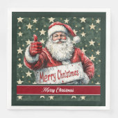 Serviette En Papier Aquarelle classique Santa Claus famille serviettes (Devant)