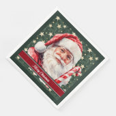 Serviette En Papier Aquarelle classique Santa Claus Holiday Napkins (Coin)