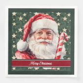 Serviette En Papier Aquarelle classique Santa Claus Holiday Napkins (Devant)