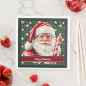 Serviette En Papier Aquarelle classique Santa Claus Holiday Napkins (En situation)