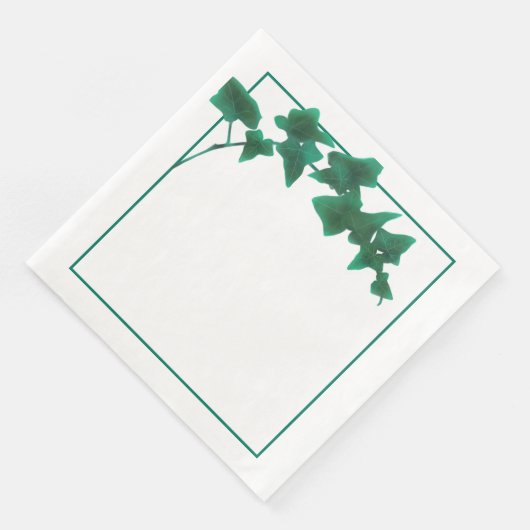 Serviette En Papier Aquarelle classique Vert Anglais Ivy (Coin)