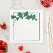 Serviette En Papier Aquarelle classique Vert Anglais Ivy (En situation)