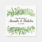 Serviette En Papier Aquarelle classique vert pâle Mariage (Devant)
