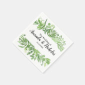 Serviette En Papier Aquarelle classique vert pâle Mariage (Coin)