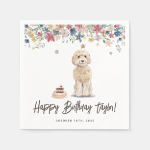 Serviette En Papier Aquarelle Cockapoo Chien Merci de fête d'anniversa