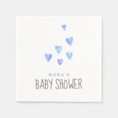 Serviette En Papier Aquarelle Coeurs Baby shower garçon serviettes (Devant)