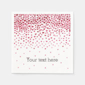 Serviette En Papier Aquarelle - Coeurs en chute (Devant)